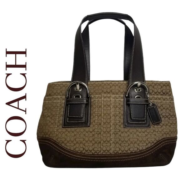 Coach F0785 - F10927 SOHO Signature Mini C'S‎ Brown Suede - Picture 1 of 16